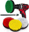 5 Piece Power Scrubbing Brush Set with 6 Inch Size Extender Drill Attachment for Cleaning Showers, Tubs, Carpet