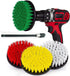 5 Piece Power Scrubbing Brush Set with 6 Inch Size Extender Drill Attachment for Cleaning Showers, Tubs, Carpet