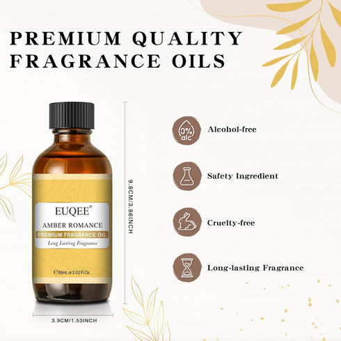 Amber Romance Fragrance Oils 2.02 Fl oz/ 60ml - Essential Oils for Diffuser, Candle Making, DIY Soap