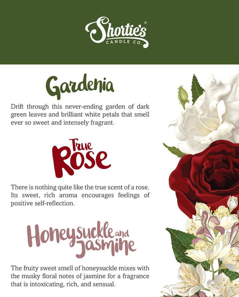 Shortie's Candle Company Natural Floral Soy Wax Melts Variety Pack, 3 Highly Scented 3 Oz. Bars, Vegan & Phthalate Free