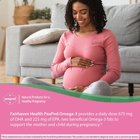 Fairhaven Health PeaPod Omega-3 Premium Fish Oil Supplement for Healthy Pregnancy, Citrus Flavor