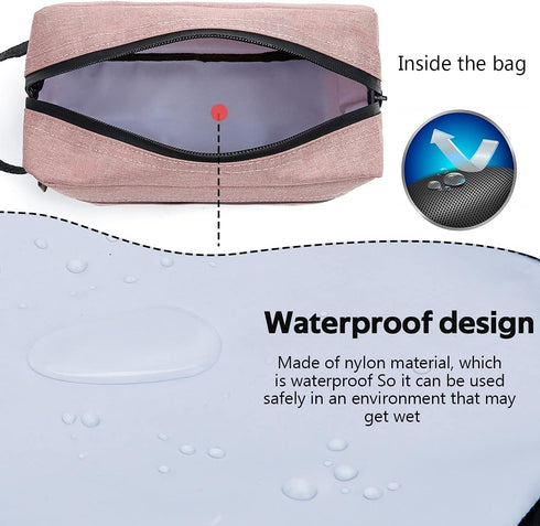 Travel Toiletry Bag for Men and Women - Water-resistant Shaving Bag with Divider and Handle for Cosmetics and Toiletries