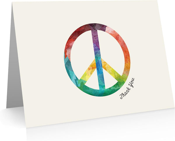 Little Notes by Comptime Peace Sign Thank You Cards With Envelopes (24) Peace Sign Cards