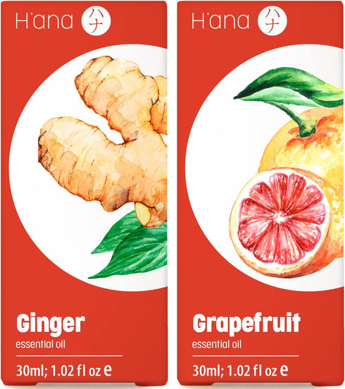 Ginger Essential Oil for Belly Fat & Pain & Grapefruit Essential Oil