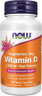 NOW Supplements Vitamin D 1,000 IU Dry | High Potency, Strong Bones*, 120 Veg Capsules