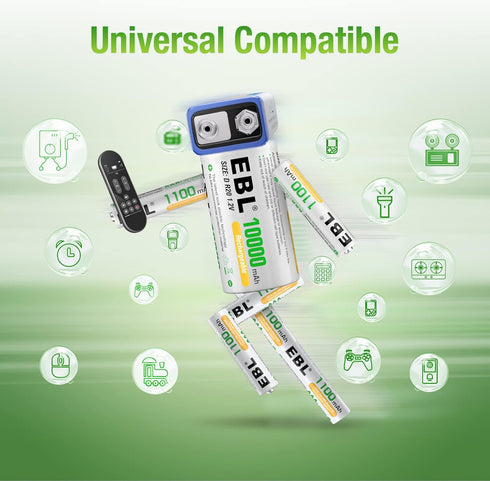 EBL Rechargeable AAA Batteries, 1100mAh Ni-MH, Long Lasting, 8 Counts