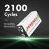Tenergy Centura 9V NIMH Rechargeable Batteries, 200mAh Low Self-Discharge, 4 Pack