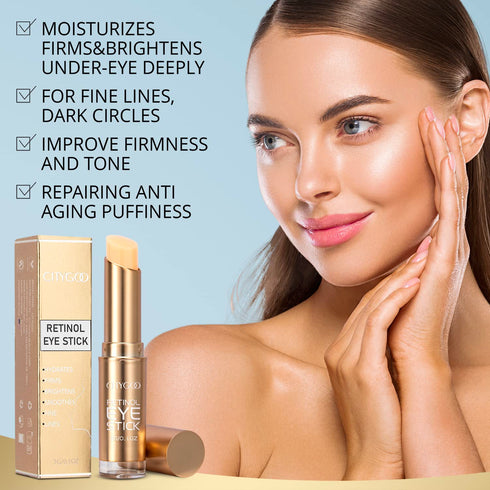 Retinol Eye Stick with Collagen, Hyaluronic Acid for Dark Circles, Wrinkles in 3-4 Weeks, Under Eye Cream Anti Aging