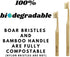 Gaia Guy Natural Bristle Bamboo Toothbrush Family Pack - Compostable & Biodegradable Boar Bristle, 4 Kids & 4 Adults