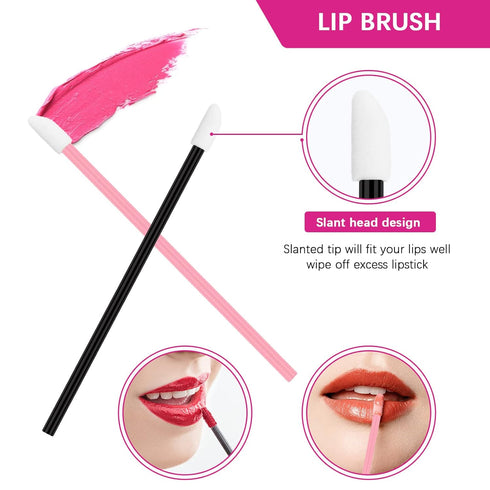 Rolybag Disposable Makeup Applicators Kit - Mascara Wands, Eyeliner Brushes, Lip Applicators with Organizer Box