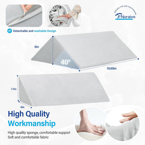 Positioning3in1 40 Set Foam Wedge Degree Wedge Pillow for After Surgery,Wedges for Bed Positioning,Positioning Pillow