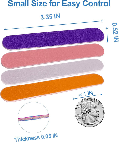 Mini Nail Files Bulk, 400 Pcs Double Sided Emery Board Nail File for Manicure Tool Set
