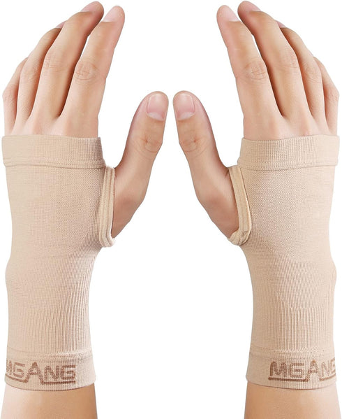 MGANG Wrist Support Sleeves, 1 Pair Compression Gloves for Unisex, 20-30 mmHg for Carpal Tunnel Pain Relief
