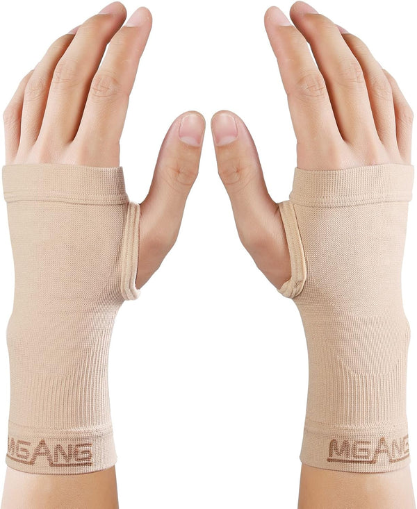 MGANG Wrist Support Sleeves, 1 Pair Compression Gloves for Unisex, 20-30 mmHg for Carpal Tunnel Pain Relief