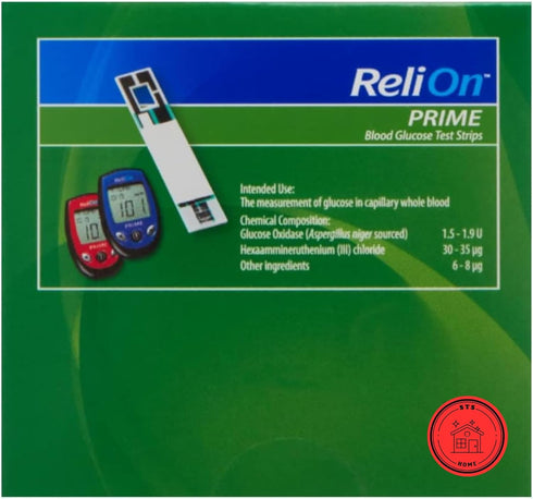 ReliOn Prime Blood Glucose Test Strips, 100 Count for Diabetes, Blood Sugar Test Strips with STS Sticker