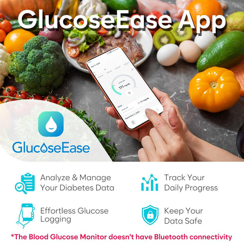 Easy@Home Blood Glucose Monitor Kit, Diabetes Testing Kit with 1 Lancing Device, 100 Test Strips & Lancets for Home Use