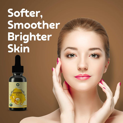 Vitamin E Oil for Skin and Body, 30 ML with Almond, Argan & Grape Seed Oil for Dry Skin Treatment
