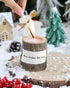 T-shin Log Aroma Candle with Holder,Wooden Rustic Country Style Natural Hand-Carved Soy Wax