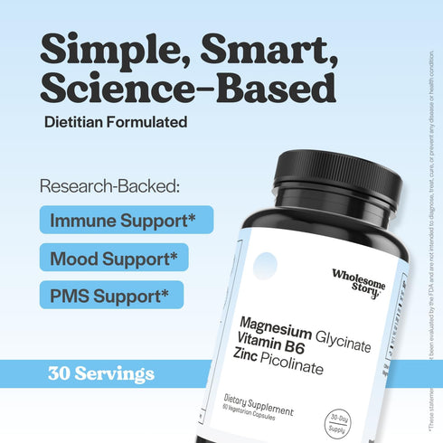 P5P B6 Immune 30 Zinc Picolinate, Magnesium Glycinate Supplements with Vitamin | Magnesium and Zinc Vitamin |