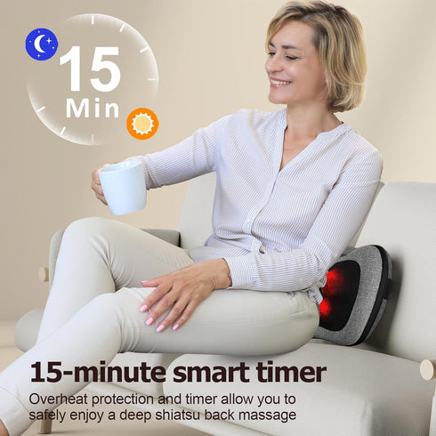 VIKTOR JURGEN Back Massager - Neck Massager with Heat, Electric Shiatsu Pillow for Full Body Muscle Relief