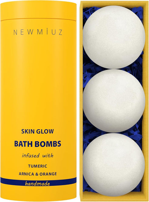 Natural Bath Bombs for Dry Skin Hydration, Luxurious Fizzing Bubble Bath Gift with Turmeric & Arnica Essential Oil