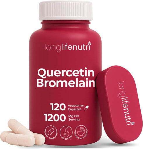 Quercetin 1000mg with Bromelain 200mg, 120 Vegetarian Capsules, Organic Dihydrate Complex for Joint Mobility