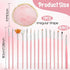 Nail Art Tool Set, 15 PCS Brushes, Resin Painting Palette, Detail Brush, Nail Dotting Pen for DIY Manicure (Pink)