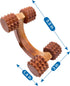 HATHKAAM Massage Roller, 5.5" Rosewood Handheld 4 Wheel Accupressure Massager for Full Body Pain Relief and Cellulite