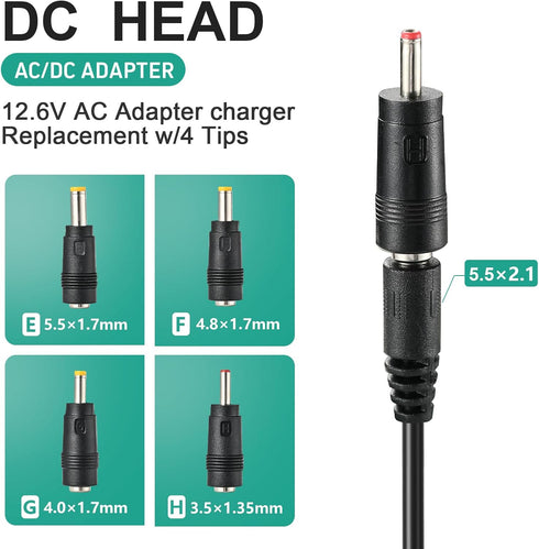 YDRANT 12v 12v 12.6v 1.0A 12.6v 12V) Massage Gun Charger ~ Charger for (Universal Massage Gun Power Cord Switch Power
