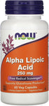 Now Foods Alpha Lipoic Acid 250mg, 60 CT for Antioxidant Support