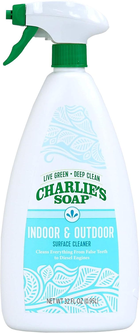 Pack, 32 oz Charlie's Soap Indoor Outdoor and Kitchen & Bath Cleaner Variety Each