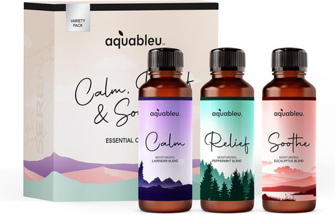 Set 80 ML Packaging Essential Massage Oil Gift - Serenity Trio Sooth, Calm, Relief Includes Lavender, Peppermint
