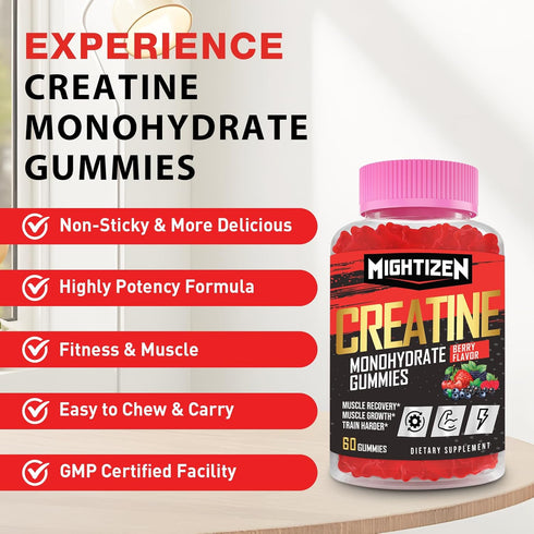 5000mg Creatine for Women: Creatine Monohydrate Gummies Complex, Pre-Workout Gummies + Taurine & Vitamin B12