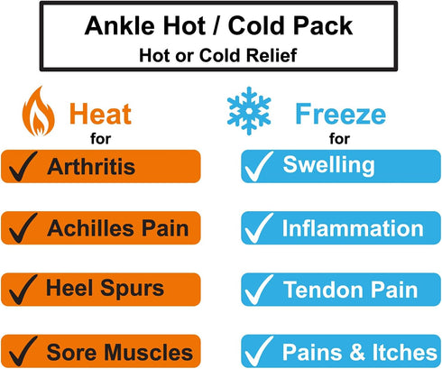 Ankle/Sport Foot Ice Therapy Wrap - Hot Cold Ice Gel Pack with Adjustable Brace for Sprained Ankles and Swelling Feet