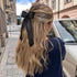 VOBOBE 2PCS Hair Bows for Women Girls, Black Tassel Hair Ribbon Bowknot Hair Clips Barrettes Hair Accessories for Girl with Long Tail (Black)