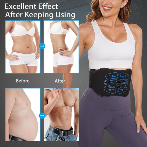 ABS Stimulator - EMS Muscle Stimulator, Portable Abdominal Belt for Home Office Fitness Workout Equipment