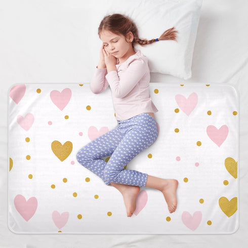 miaozhen 52" 34" Heart Dot Valentine's Day Extra Large Resuable Changing Pad Covers Soft Absorbent Pets Potty Training