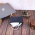 Leather Cosmetic Case, Zipper Coin Pouch, Makeup Bag with Zipper Closure in Blue