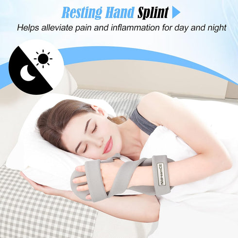 Immobilizer Resting Hand Splints for Straightening Fingers,Carpal Tunnel Wrist Brace Night With Finger Separators