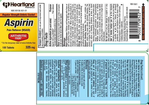 Arthritis Pain Relief Aspirin 325mg EC, Enteric Coated NSAID Pain Reliever, Made in USA, 100 Count
