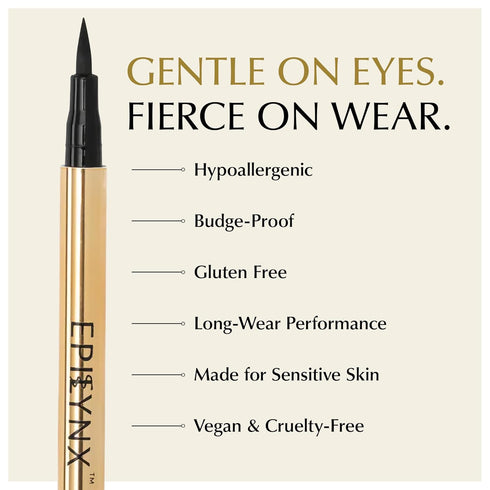 Waterproof Liquid Eyeliner - Smudge-Proof, Long-Lasting Vegan Eye Liner Pen, 2mL Black