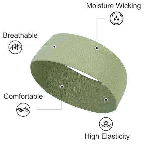 TERSE Headbands for Women Short Hair Non Slip Elastic Sweat Hairbands Soft Fabric Cloth Hair Bands for Women's Hair, Workout Yoga Running Sport Thin Hair Wrap for Girls
