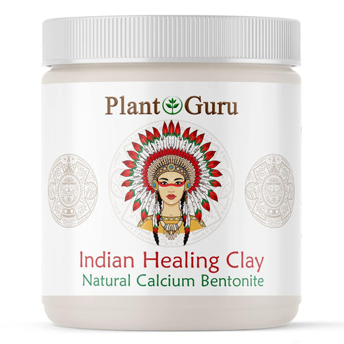 Plant Guru Indian Healing Clay - 1 lb. 100% Natural Calcium Bentonite Clay Powder for Deep Pore Cleansing