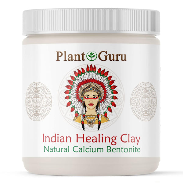 Plant Guru Indian Healing Clay - 1 lb. 100% Natural Calcium Bentonite Clay Powder for Deep Pore Cleansing
