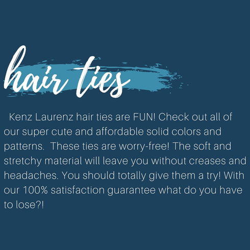 Kenz Laurenz Hair Ties, 20 Elastics Ponytail Holder Set, No Crease Ribbon Bands (Navy)