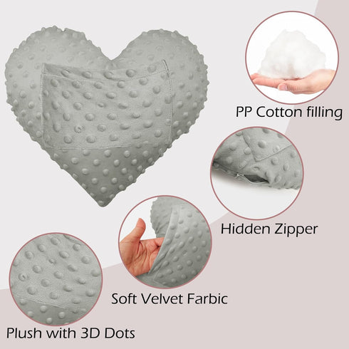 YOIHS Heart Shape Pillow for Surgery with Pocket, Comfort Cushion Recovery Gifts for Women Men Patients Heart Shaped