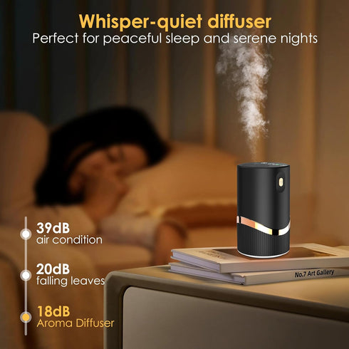 Huachuang 1/2/4/6H/Time 4 Waterless Essential Oil Diffuser Rechargable: Portable Aromatherapy Diffuser for Car and Home