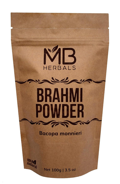 MB Herbals Pure Brahmi Powder 100g, 3.5 oz, 100% Pure Bacopa monnieri Powder