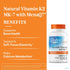K2 MK7 45 K-2 MK-7 MenaQ7, 180 Doctor's Best Natural Vitamin Supplement for Men & Women - Bone Health Support, mcg