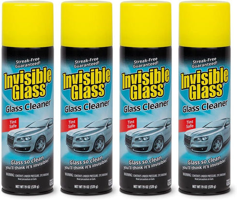Invisible Glass 91164-4PK 19-Ounce Premium Glass Cleaner for Auto and Home, Streak-Free Shine (Pack of 4)